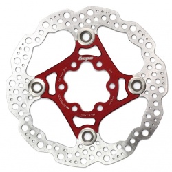 Hope Floating Rotor- 6 bolt - 140mm - Red - stock photo