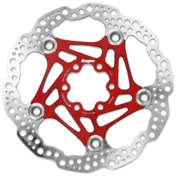 Hope Floating Rotor- 6 bolt - 160mm - Red - stock photo