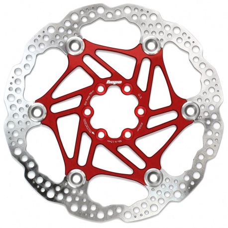 Hope Floating Rotor- 6 bolt - 183mm - Red - stock photo