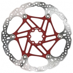 Hope Floating Rotor- 6 bolt - 220mm - Red - stock photo