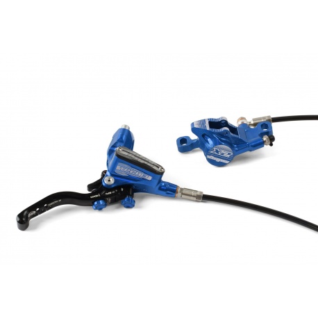 Hope Tech 3 X2 - UK fitting (Front R/H) - Blue - stock photo
