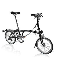 Brompton C Line Explore Low folding bike - Black - with rack