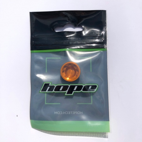 Hope V4 Small / E4 Caliper Bore Cap - Orange - Front of Packaging